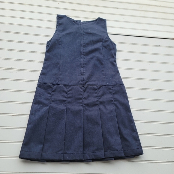 Gap Kids Girls Navy Blue Uniform Jumper Dress Sleveless Plaid M (8) - Picture 5 of 9